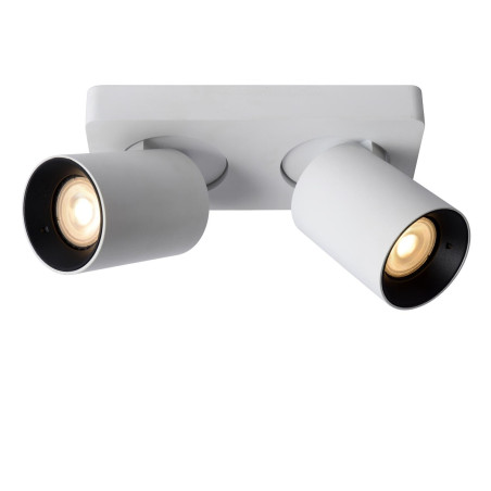 Lucide NIGEL - Spot plafond - LED Dim to warm - GU10 (MR16) - 2x5W 2200K/3000K - Blanc