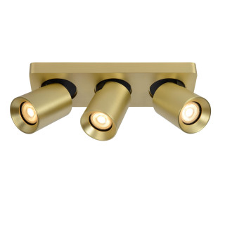Lucide NIGEL - Spot plafond - LED Dim to warm - GU10 (MR16) - 3x5W 2200K/3000K - Or Mat / Laiton