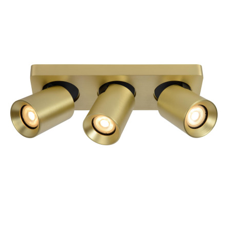 Lucide NIGEL - Spot plafond - LED Dim to warm - GU10 (MR16) - 3x5W 2200K/3000K - Or Mat / Laiton