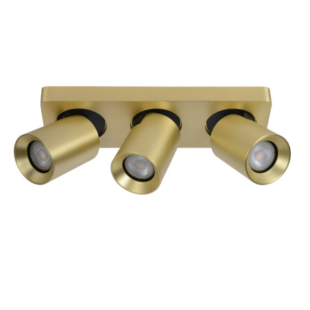 Lucide NIGEL - Spot plafond - LED Dim to warm - GU10 (MR16) - 3x5W 2200K/3000K - Or Mat / Laiton