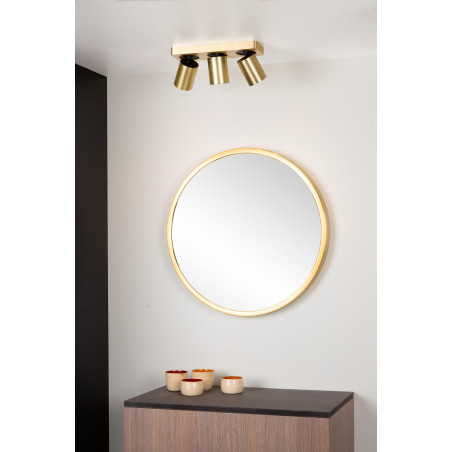Lucide NIGEL - Spot plafond - LED Dim to warm - GU10 (MR16) - 3x5W 2200K/3000K - Or Mat / Laiton
