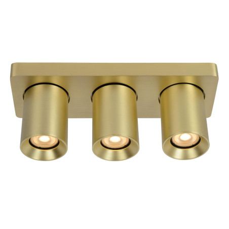 Lucide NIGEL - Spot plafond - LED Dim to warm - GU10 (MR16) - 3x5W 2200K/3000K - Or Mat / Laiton