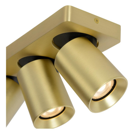 Lucide NIGEL - Spot plafond - LED Dim to warm - GU10 (MR16) - 3x5W 2200K/3000K - Or Mat / Laiton