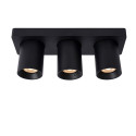 Lucide NIGEL - Spot plafond - LED Dim to warm - GU10 (MR16) - 3x5W 2200K/3000K - Noir