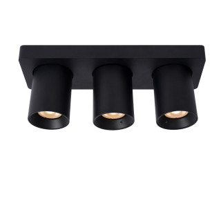 Lucide NIGEL - Spot plafond - LED Dim to warm - GU10 (MR16) - 3x5W 2200K/3000K - Noir