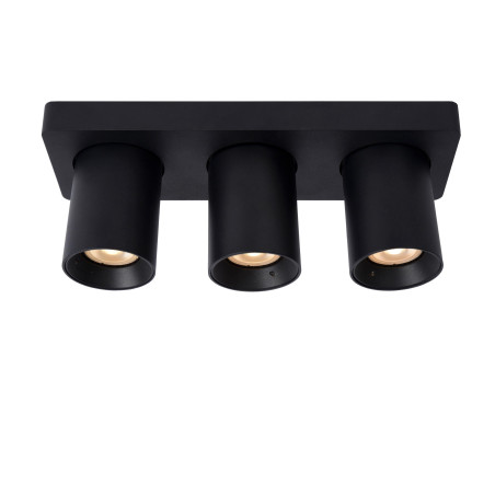 Lucide NIGEL - Spot plafond - LED Dim to warm - GU10 (MR16) - 3x5W 2200K/3000K - Noir