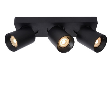 Lucide NIGEL - Spot plafond - LED Dim to warm - GU10 (MR16) - 3x5W 2200K/3000K - Noir