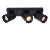 Lucide NIGEL - Spot plafond - LED Dim to warm - GU10 (MR16) - 3x5W 2200K/3000K - Noir