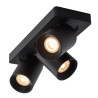 Lucide NIGEL - Spot plafond - LED Dim to warm - GU10 (MR16) - 3x5W 2200K/3000K - Noir