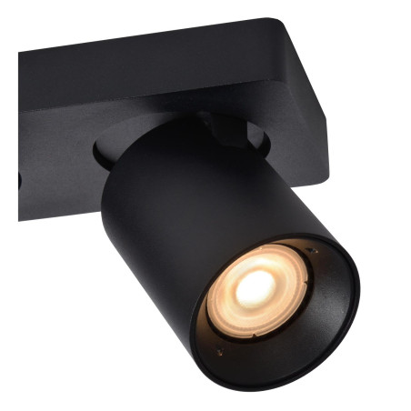 Lucide NIGEL - Spot plafond - LED Dim to warm - GU10 (MR16) - 3x5W 2200K/3000K - Noir