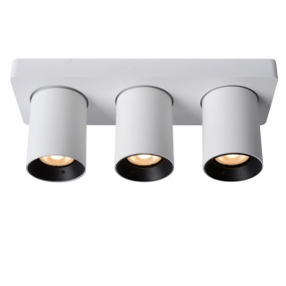 Lucide NIGEL - Spot plafond - LED Dim to warm - GU10 (MR16) - 3x5W 2200K/3000K - Blanc