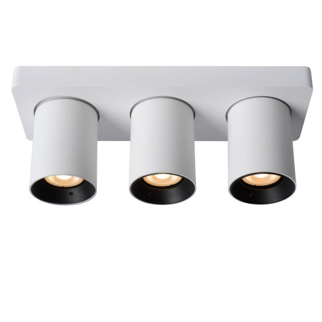 Lucide NIGEL - Spot plafond - LED Dim to warm - GU10 (MR16) - 3x5W 2200K/3000K - Blanc