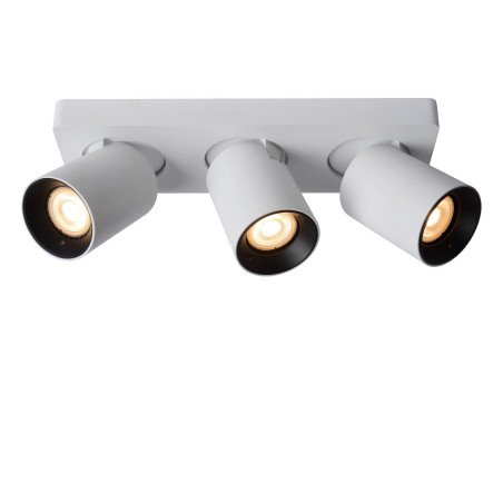 Lucide NIGEL - Spot plafond - LED Dim to warm - GU10 (MR16) - 3x5W 2200K/3000K - Blanc
