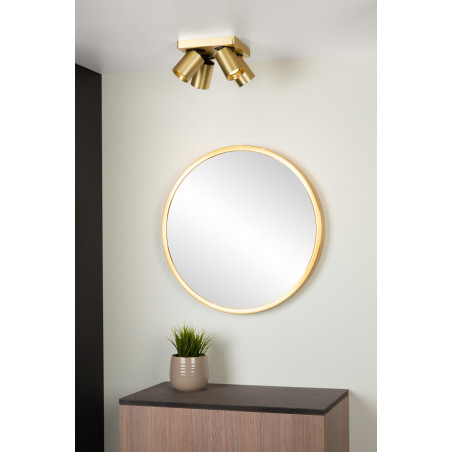 Lucide NIGEL - Spot plafond - LED Dim to warm - GU10 (MR16) - 4x5W 2200K/3000K - Or Mat / Laiton