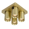 Lucide NIGEL - Spot plafond - LED Dim to warm - GU10 (MR16) - 4x5W 2200K/3000K - Or Mat / Laiton