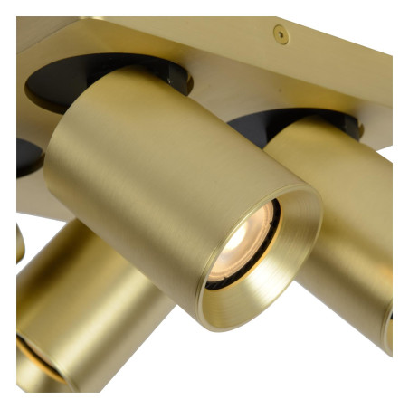 Lucide NIGEL - Spot plafond - LED Dim to warm - GU10 (MR16) - 4x5W 2200K/3000K - Or Mat / Laiton