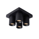 Lucide NIGEL - Spot plafond - LED Dim to warm - GU10 (MR16) - 4x5W 2200K/3000K - Noir
