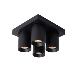 Lucide NIGEL - Spot plafond - LED Dim to warm - GU10 (MR16) - 4x5W 2200K/3000K - Noir