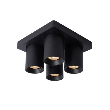 Lucide NIGEL - Spot plafond - LED Dim to warm - GU10 (MR16) - 4x5W 2200K/3000K - Noir