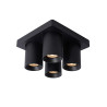 Lucide NIGEL - Spot plafond - LED Dim to warm - GU10 (MR16) - 4x5W 2200K/3000K - Noir