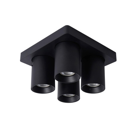 Lucide NIGEL - Spot plafond - LED Dim to warm - GU10 (MR16) - 4x5W 2200K/3000K - Noir