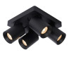 Lucide NIGEL - Spot plafond - LED Dim to warm - GU10 (MR16) - 4x5W 2200K/3000K - Noir