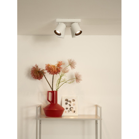 Lucide NIGEL - Spot plafond - LED Dim to warm - GU10 (MR16) - 4x5W 2200K/3000K - Blanc