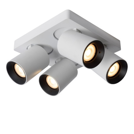 Lucide NIGEL - Spot plafond - LED Dim to warm - GU10 (MR16) - 4x5W 2200K/3000K - Blanc