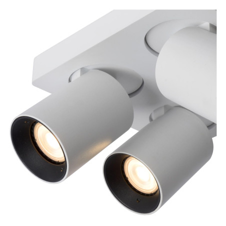 Lucide NIGEL - Spot plafond - LED Dim to warm - GU10 (MR16) - 4x5W 2200K/3000K - Blanc