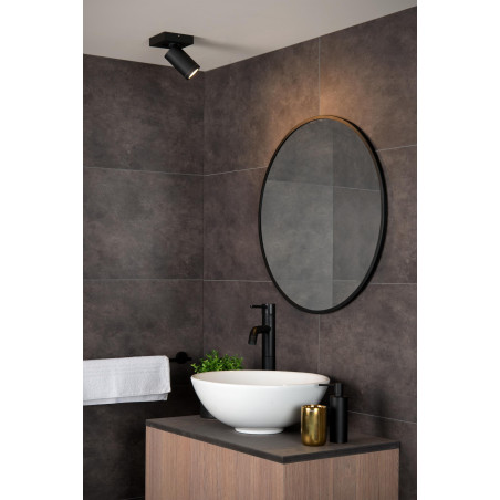 Lucide TAYLOR - Spot plafond Salle de bains - LED Dim to warm - GU10 (MR16) - 1x5W 2200K/3000K - IP44 - Noir