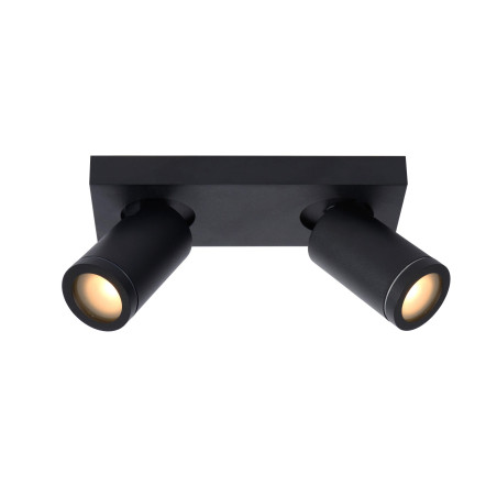 Lucide TAYLOR - Spot plafond Salle de bains - LED Dim to warm - GU10 (MR16) - 2x5W 2200K/3000K - IP44 - Noir