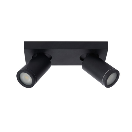 Lucide TAYLOR - Spot plafond Salle de bains - LED Dim to warm - GU10 (MR16) - 2x5W 2200K/3000K - IP44 - Noir