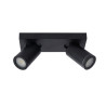 Lucide TAYLOR - Spot plafond Salle de bains - LED Dim to warm - GU10 (MR16) - 2x5W 2200K/3000K - IP44 - Noir
