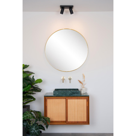 Lucide TAYLOR - Spot plafond Salle de bains - LED Dim to warm - GU10 (MR16) - 2x5W 2200K/3000K - IP44 - Noir