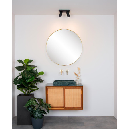 Lucide TAYLOR - Spot plafond Salle de bains - LED Dim to warm - GU10 (MR16) - 2x5W 2200K/3000K - IP44 - Noir