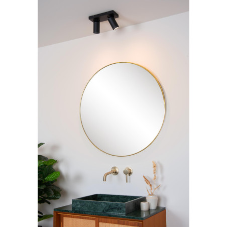 Lucide TAYLOR - Spot plafond Salle de bains - LED Dim to warm - GU10 (MR16) - 2x5W 2200K/3000K - IP44 - Noir