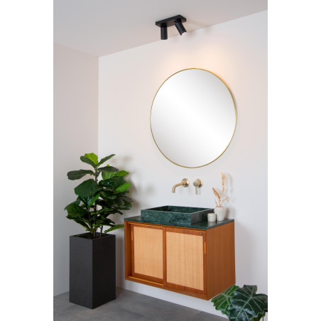 Lucide TAYLOR - Spot plafond Salle de bains - LED Dim to warm - GU10 (MR16) - 2x5W 2200K/3000K - IP44 - Noir