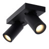 Lucide TAYLOR - Spot plafond Salle de bains - LED Dim to warm - GU10 (MR16) - 2x5W 2200K/3000K - IP44 - Noir
