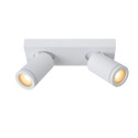 Lucide TAYLOR - Spot plafond Salle de bains - LED Dim to warm - GU10 (MR16) - 2x5W 2200K/3000K - IP44 - Blanc