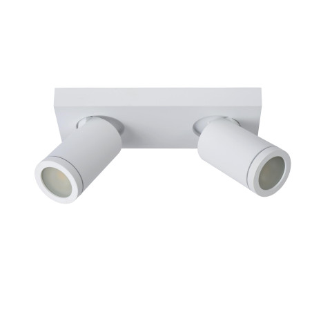 Lucide TAYLOR - Spot plafond Salle de bains - LED Dim to warm - GU10 (MR16) - 2x5W 2200K/3000K - IP44 - Blanc