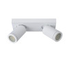 Lucide TAYLOR - Spot plafond Salle de bains - LED Dim to warm - GU10 (MR16) - 2x5W 2200K/3000K - IP44 - Blanc