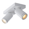 Lucide TAYLOR - Spot plafond Salle de bains - LED Dim to warm - GU10 (MR16) - 2x5W 2200K/3000K - IP44 - Blanc