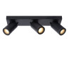 Lucide TAYLOR - Spot plafond Salle de bains - LED Dim to warm - GU10 (MR16) - 3x5W 2200K/3000K - IP44 - Noir
