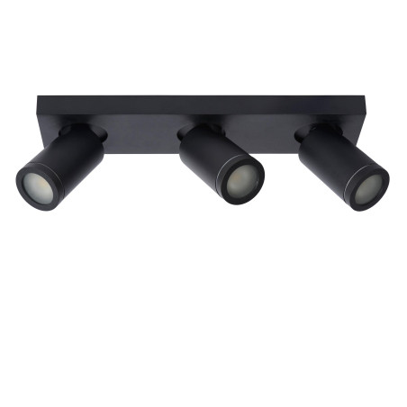 Lucide TAYLOR - Spot plafond Salle de bains - LED Dim to warm - GU10 (MR16) - 3x5W 2200K/3000K - IP44 - Noir