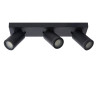 Lucide TAYLOR - Spot plafond Salle de bains - LED Dim to warm - GU10 (MR16) - 3x5W 2200K/3000K - IP44 - Noir