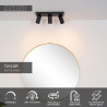 Lucide TAYLOR - Spot plafond Salle de bains - LED Dim to warm - GU10 (MR16) - 3x5W 2200K/3000K - IP44 - Noir