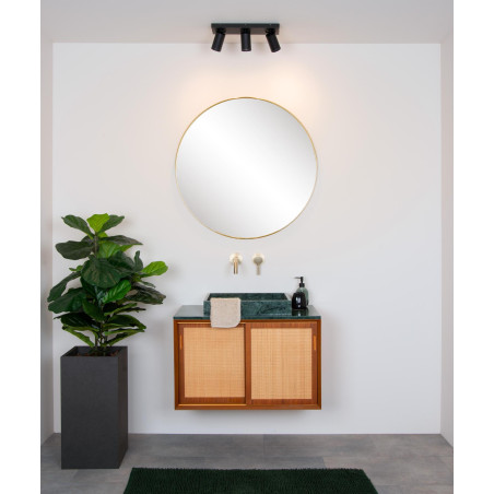 Lucide TAYLOR - Spot plafond Salle de bains - LED Dim to warm - GU10 (MR16) - 3x5W 2200K/3000K - IP44 - Noir