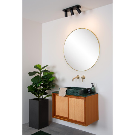 Lucide TAYLOR - Spot plafond Salle de bains - LED Dim to warm - GU10 (MR16) - 3x5W 2200K/3000K - IP44 - Noir
