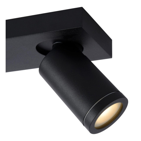 Lucide TAYLOR - Spot plafond Salle de bains - LED Dim to warm - GU10 (MR16) - 3x5W 2200K/3000K - IP44 - Noir