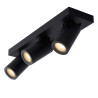 Lucide TAYLOR - Spot plafond Salle de bains - LED Dim to warm - GU10 (MR16) - 3x5W 2200K/3000K - IP44 - Noir